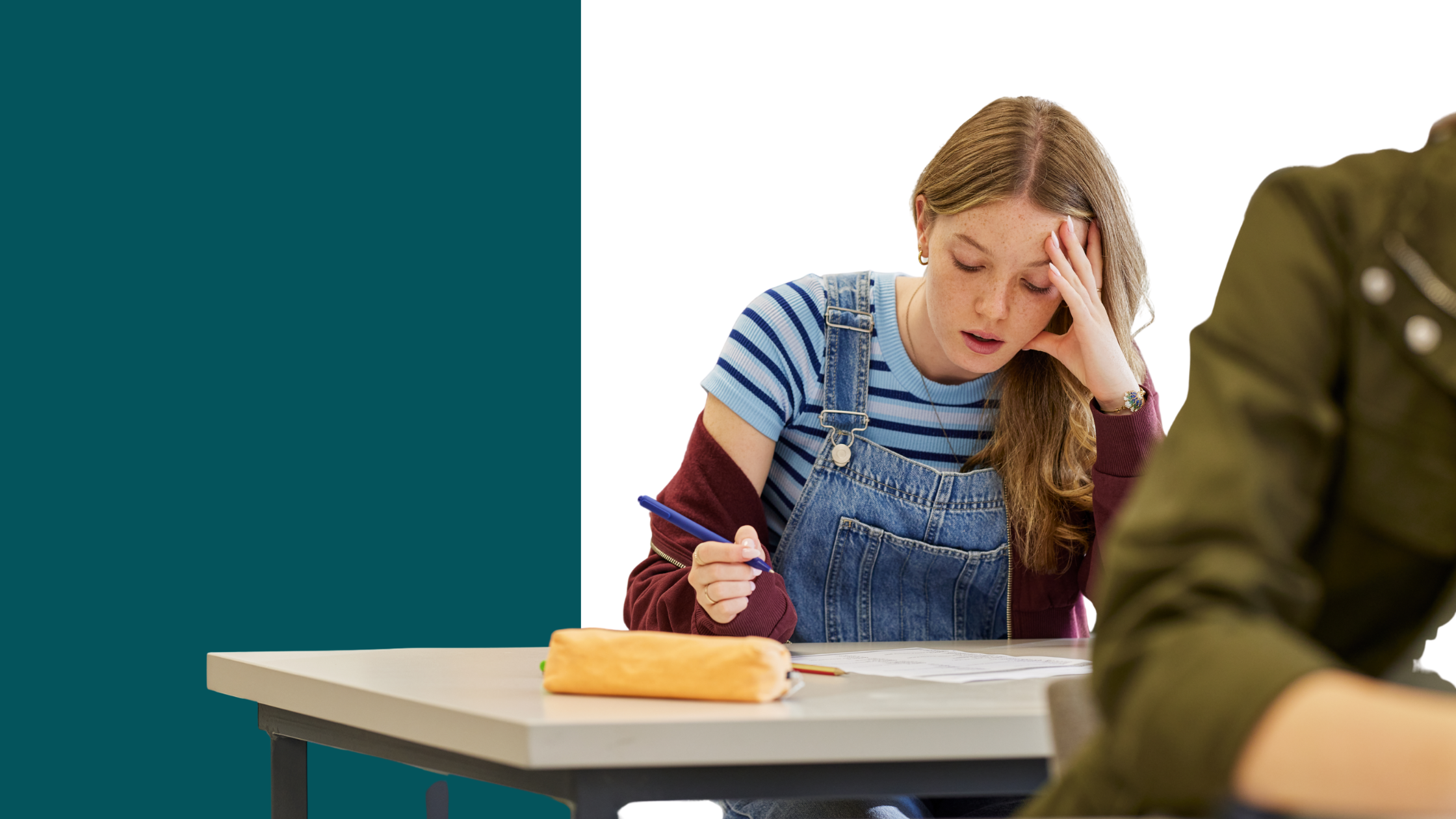 taking exam  overwhelmed